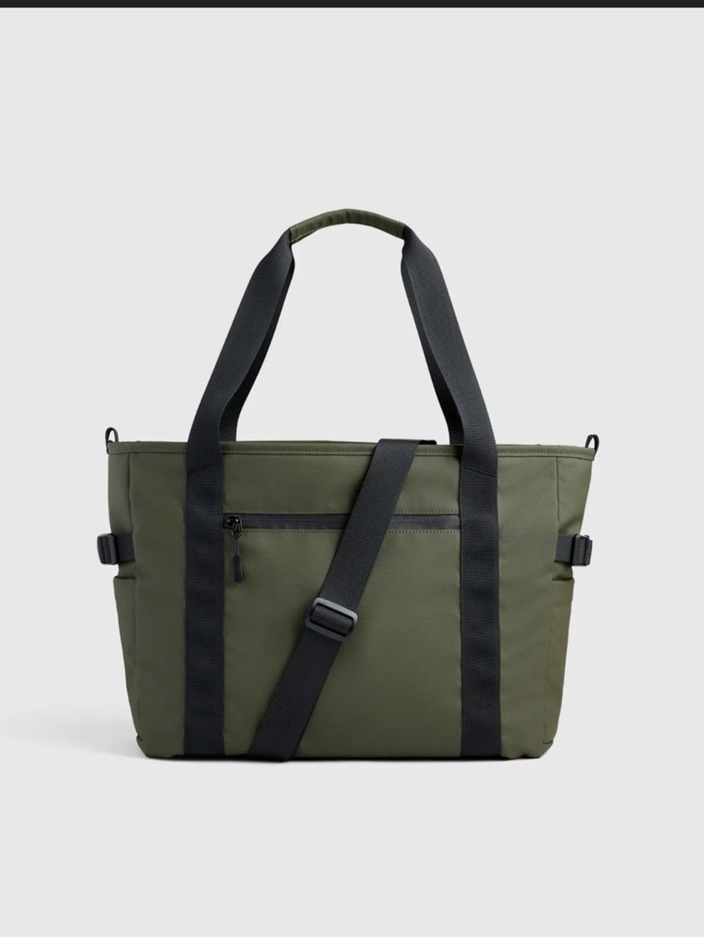 Quince Olive Green Tote with Black Straps 437